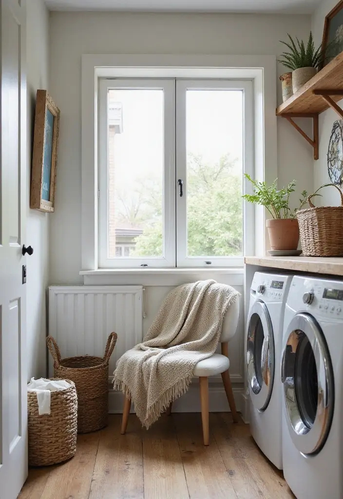 40+ Creative Laundry Room Decor Ideas You’ll Want to Try - 24. Cozy Throw Blankets