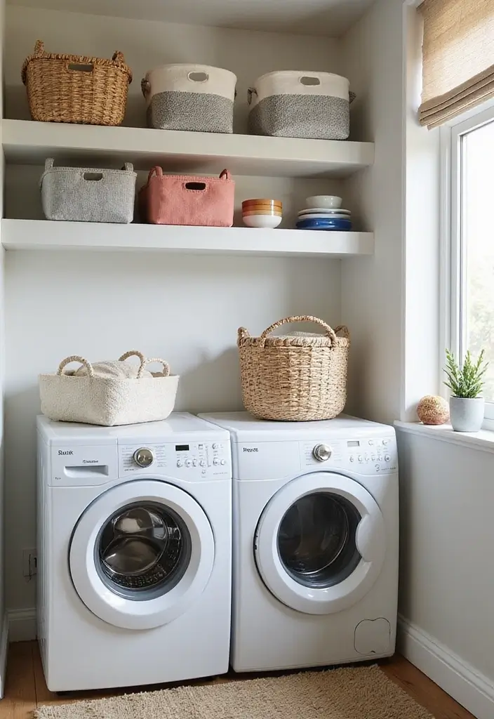 40+ Creative Laundry Room Decor Ideas You’ll Want to Try - 4. Stylish Fabric Baskets