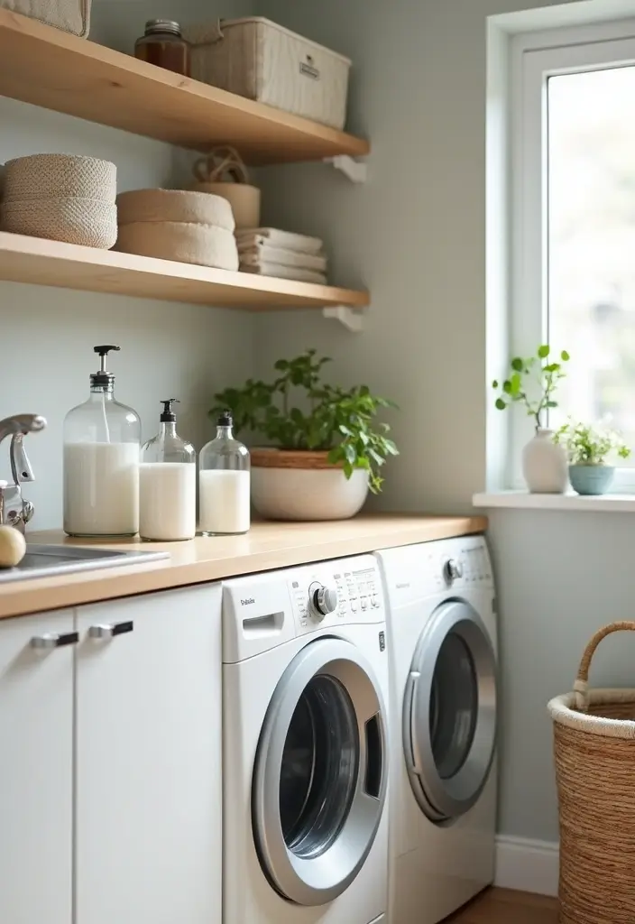 40+ Creative Laundry Room Decor Ideas You’ll Want to Try - 9. Eco-Friendly Detergent Containers
