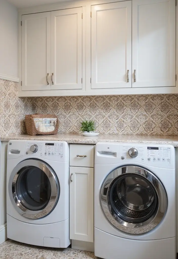 41+ Laundry Room Design Ideas for Function and Flair - 13. Elegant Tile Details