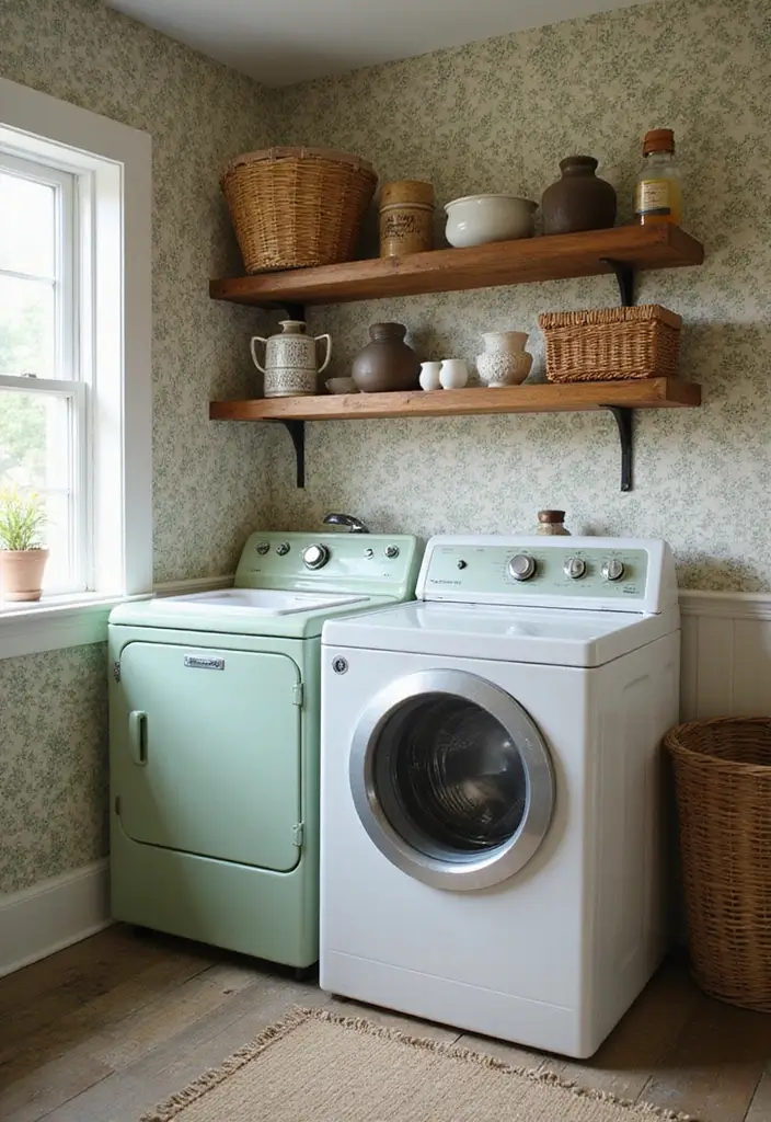 41+ Laundry Room Design Ideas for Function and Flair - 3. Charming Vintage Vibes