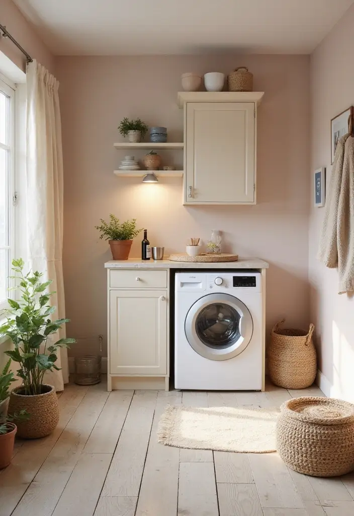41+ Laundry Room Design Ideas for Function and Flair - 37. Subtle Color Gradations