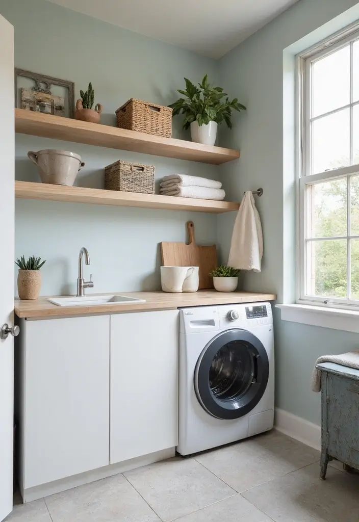 41+ Laundry Room Design Ideas for Function and Flair - 38. Space-Saving Corner Solutions