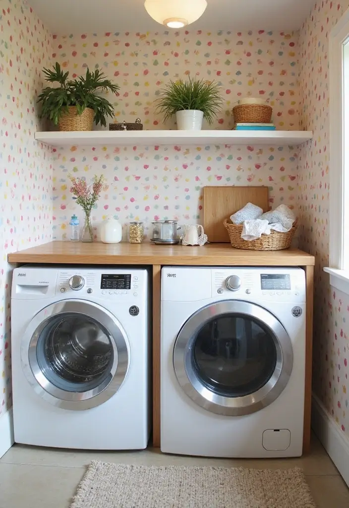 42+ Laundry Room Wallpaper Ideas to Add Personality - 26. Playful Dots and Spots