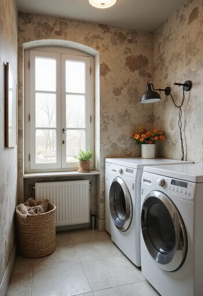 42+ Laundry Room Wallpaper Ideas to Add Personality - 37. Artistic Impressionism