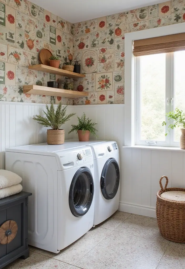 42+ Laundry Room Wallpaper Ideas to Add Personality - 42. Adaptable Vintage Themes