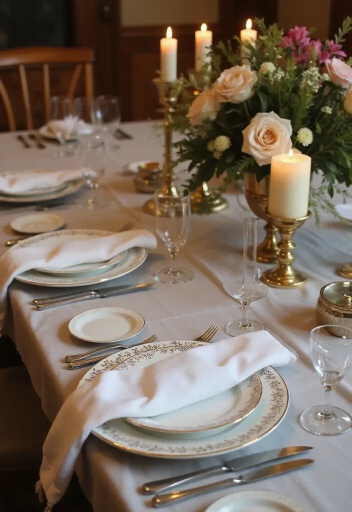 43+ Dining Room Table Decor Ideas for Every Occasion - 11. Formal Dinner with Fine China