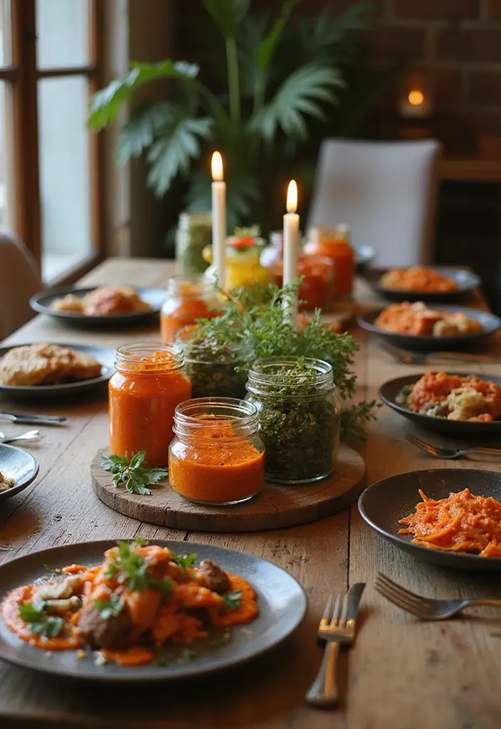 43+ Dining Room Table Decor Ideas for Every Occasion - 22. Spice Jar Centerpieces
