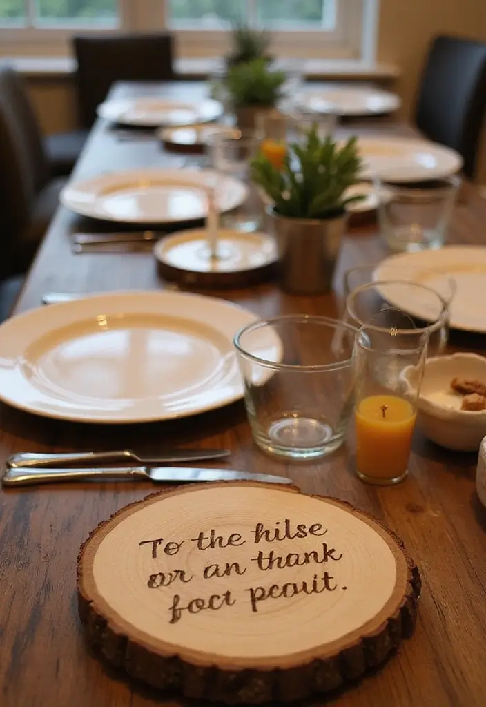 43+ Dining Room Table Decor Ideas for Every Occasion - 28. Inspirational Quotes on Natural Elements
