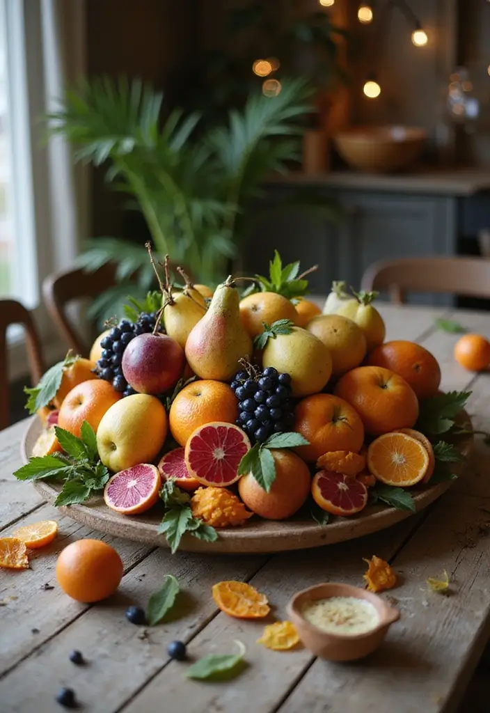 43+ Dining Room Table Decor Ideas for Every Occasion - 3. Seasonal Fruit Centerpiece