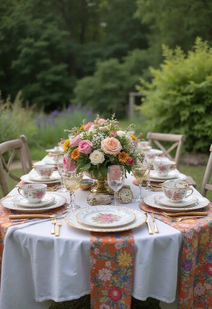 43+ Dining Room Table Decor Ideas for Every Occasion - 9. Garden Party Elegance