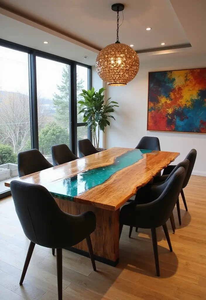 44+ Dining Room Table Ideas to Suit Any Style - 14. Customizable Resin Table