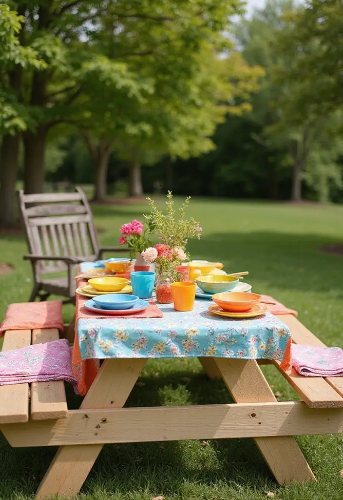 44+ Dining Room Table Ideas to Suit Any Style - 16. Foldable Picnic Style Table