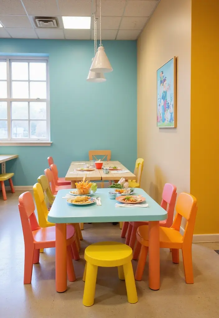 44+ Dining Room Table Ideas to Suit Any Style - 27. Playful Kids' Dining Table