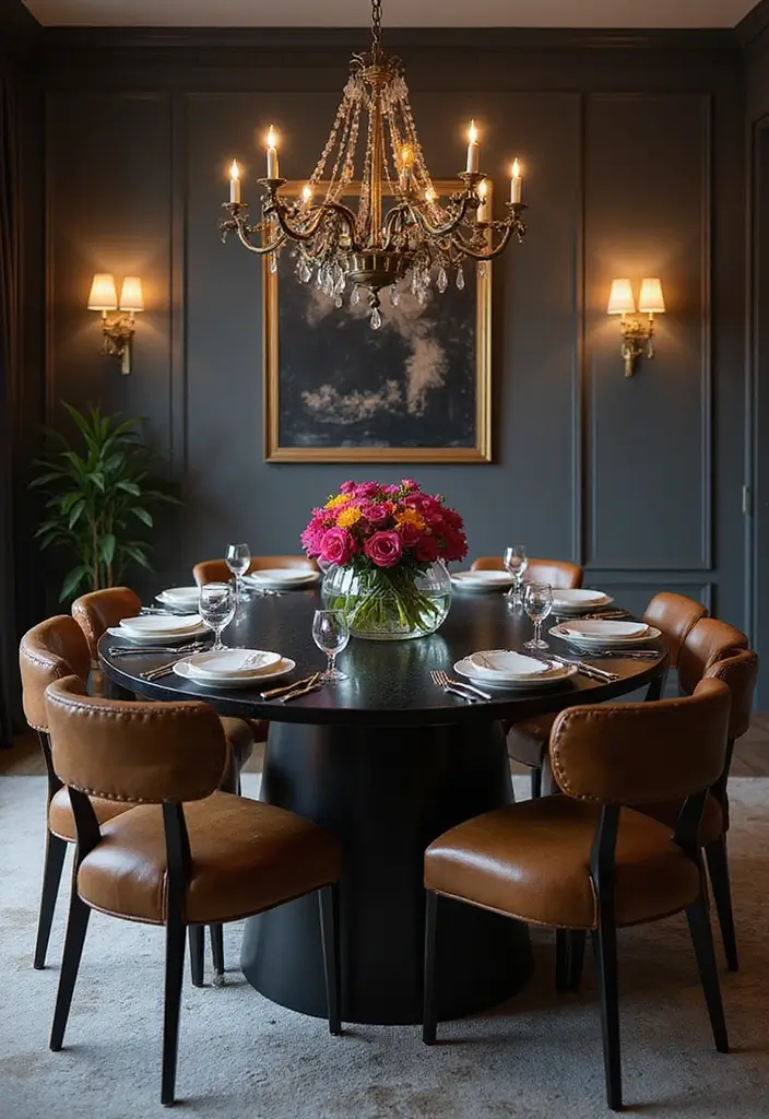 44+ Dining Room Table Ideas to Suit Any Style - 43. Sleek Black Dining Table