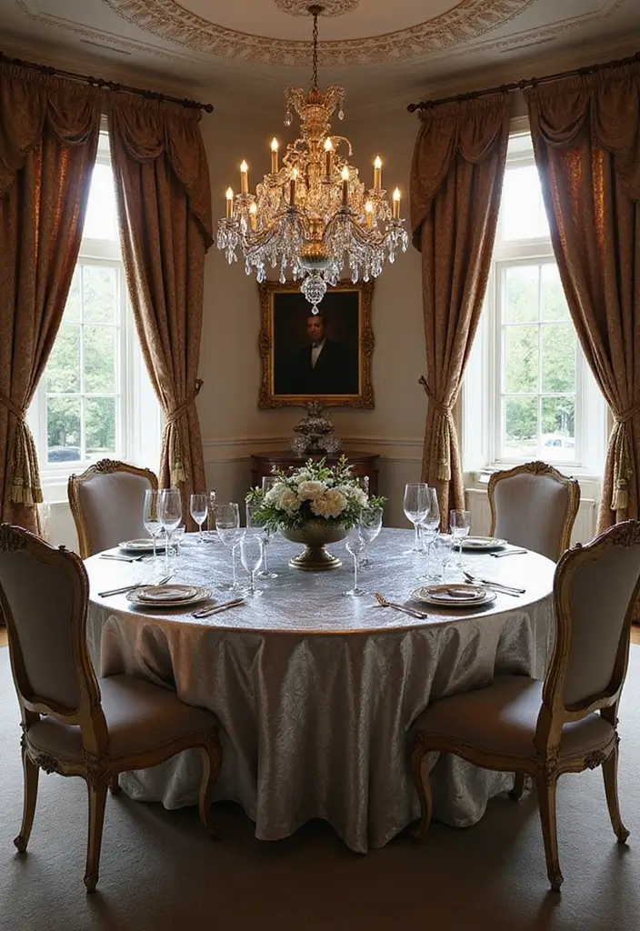 44+ Dining Room Table Ideas to Suit Any Style - 44. Elegant Silver Leaf Table