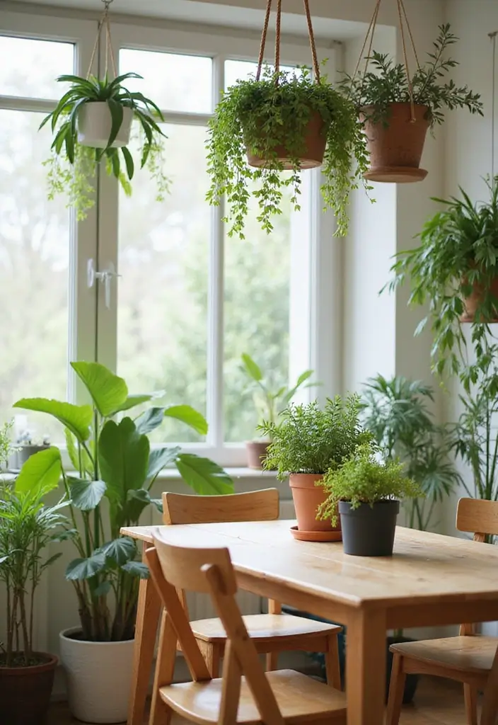 45+ Dining Room Design Ideas for a Welcoming Space - 2. Indoor Plants for Air Quality