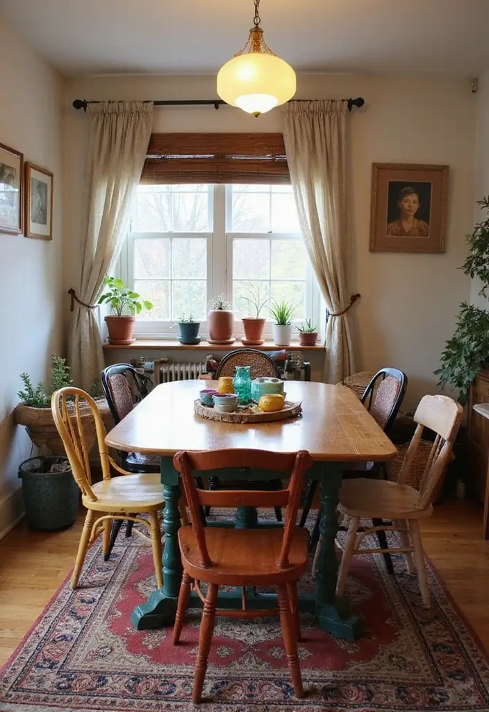 45+ Dining Room Design Ideas for a Welcoming Space - 3. Vintage and Thrifted Pieces