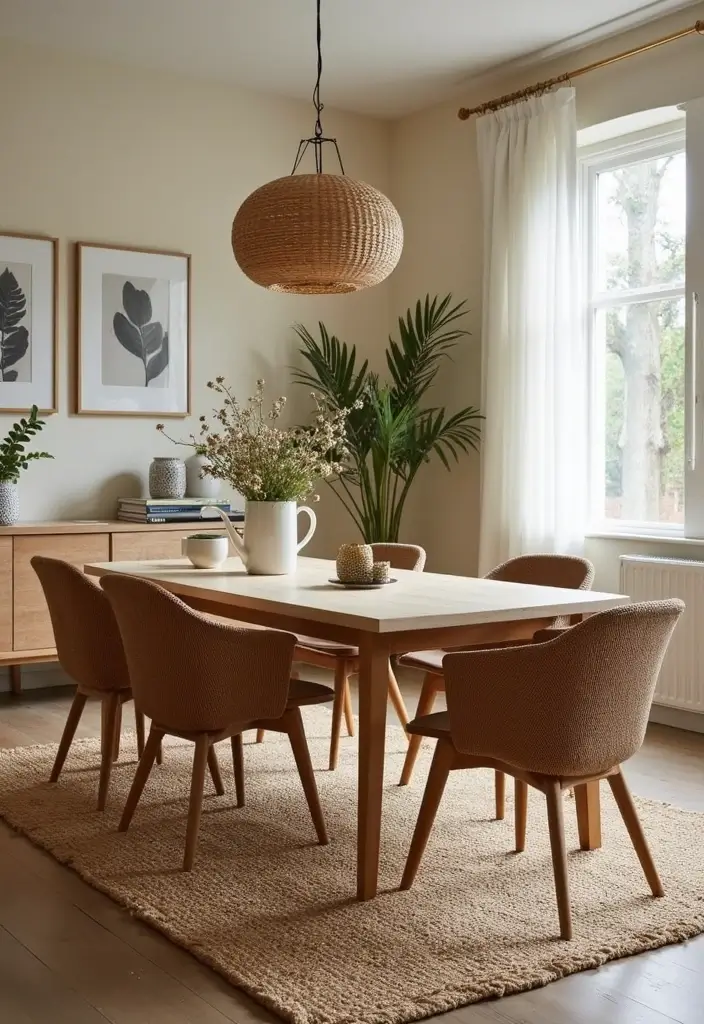 46+ Dining Room Furniture Picks for Comfort and Elegance - 20. Natural Fiber Rugs