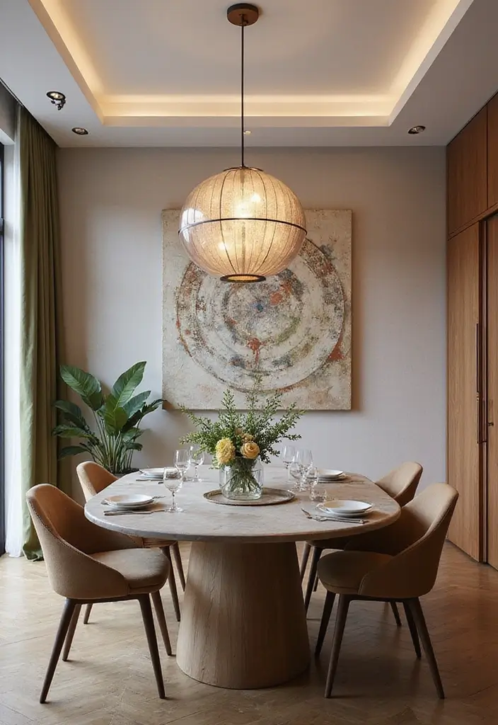 46+ Dining Room Furniture Picks for Comfort and Elegance - 26. Artistic Wall Decor