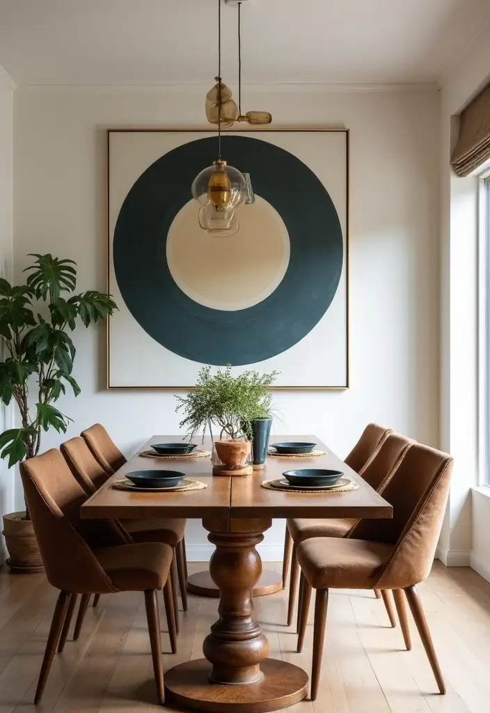46+ Dining Room Furniture Picks for Comfort and Elegance - 32. Statement Wall Art