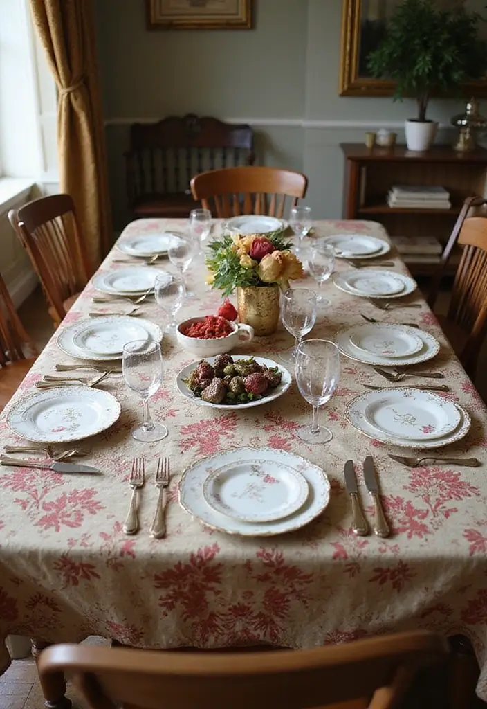 46+ Dining Room Furniture Picks for Comfort and Elegance - 33. Vintage Table Linens
