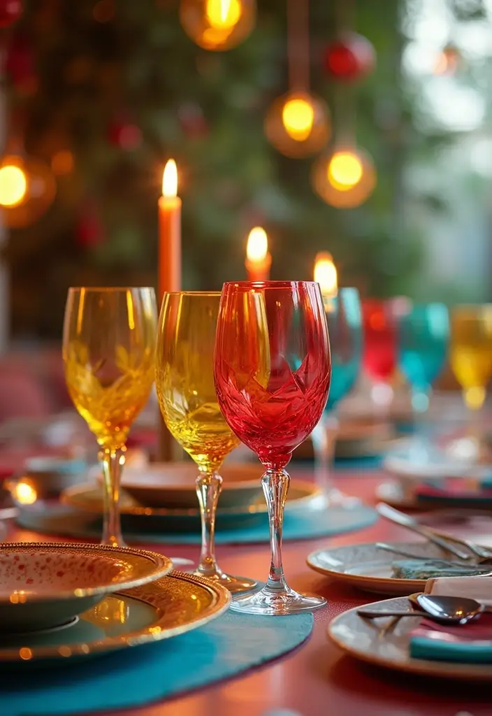 46+ Dining Room Furniture Picks for Comfort and Elegance - 39. Colorful Glassware