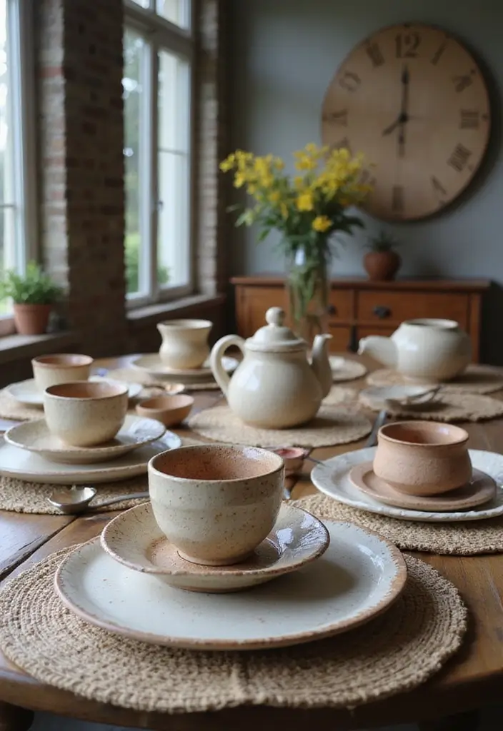 46+ Dining Room Furniture Picks for Comfort and Elegance - 42. Handcrafted Pottery