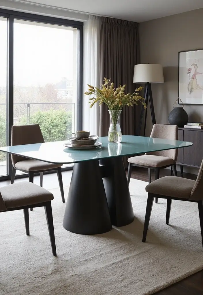 46+ Dining Room Furniture Picks for Comfort and Elegance - 8. Modern Glass Table