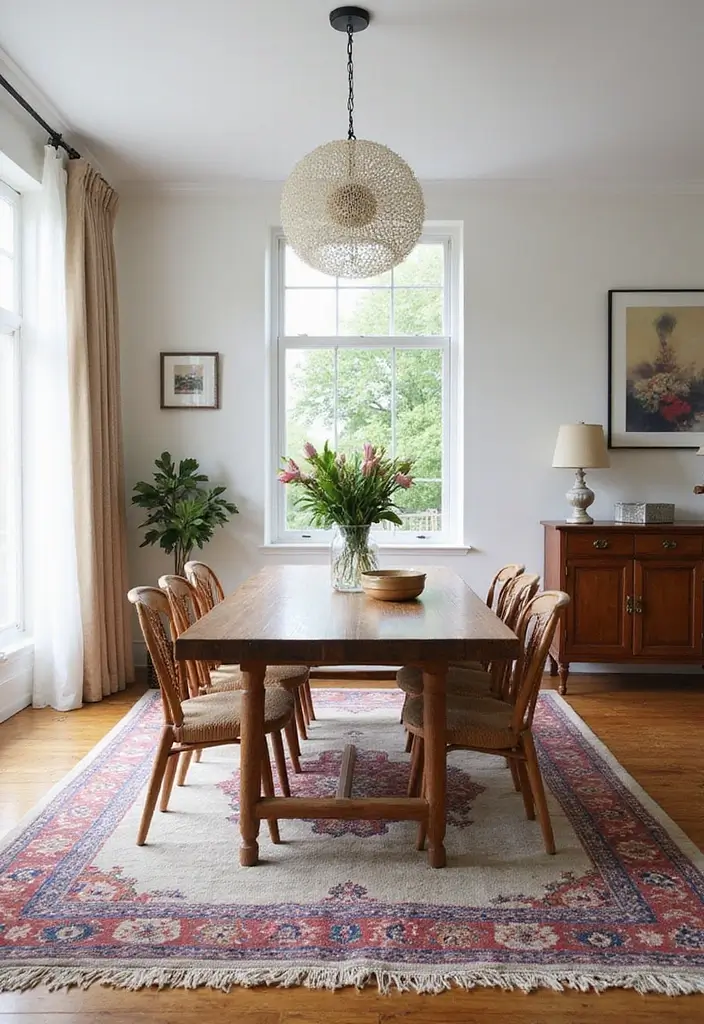 47+ Dining Room Rug Ideas to Complete Your Look - 19. Layering Rugs for Depth