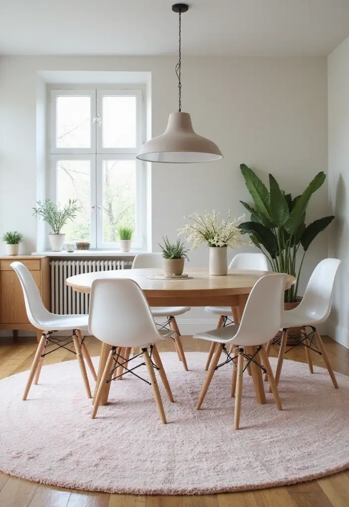 47+ Dining Room Rug Ideas to Complete Your Look - 22. Soft Pastels for a Cozy Vibe