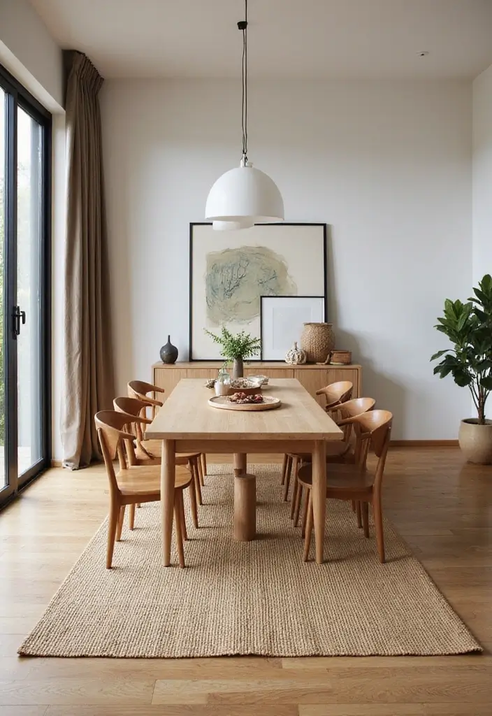 47+ Dining Room Rug Ideas to Complete Your Look - 28. Sustainable Bamboo Rugs
