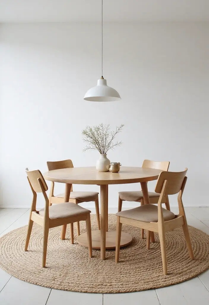 47+ Dining Room Rug Ideas to Complete Your Look - 42. Minimalist Scandinavian Designs