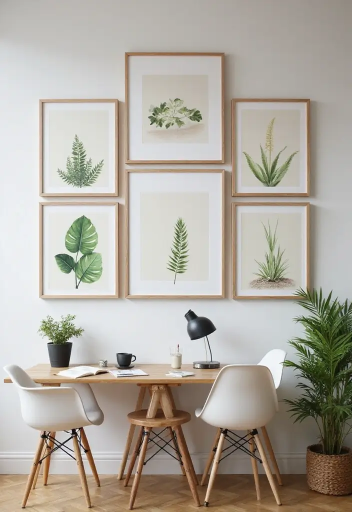 49+ Escritorio Home Office Ideas for Productive Workspaces - 12. Sustainable Wall Art