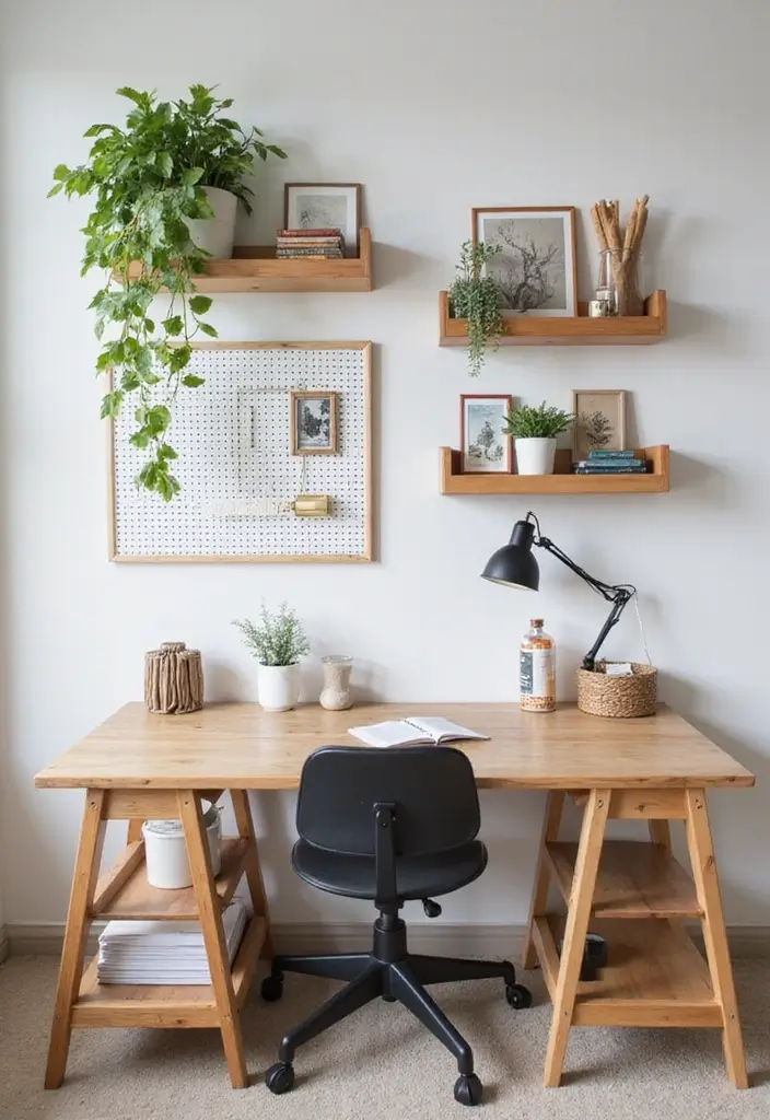 49+ Escritorio Home Office Ideas for Productive Workspaces - 16. Creative Wall Storage