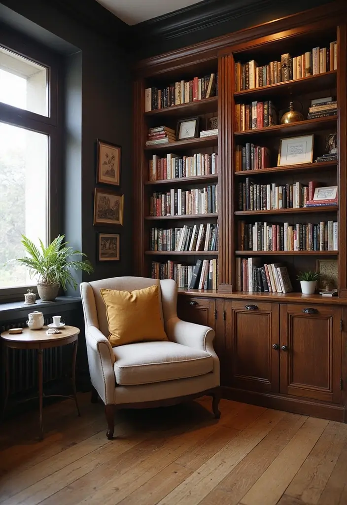 49+ Escritorio Home Office Ideas for Productive Workspaces - 26. Personal Libraries