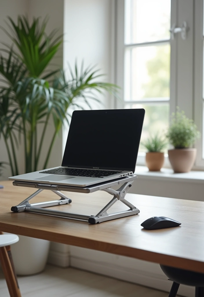 49+ Escritorio Home Office Ideas for Productive Workspaces - 34. Ergonomic Laptop Stands