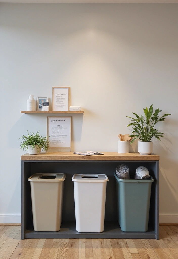 49+ Escritorio Home Office Ideas for Productive Workspaces - 43. Aesthetic Waste Separation Stations