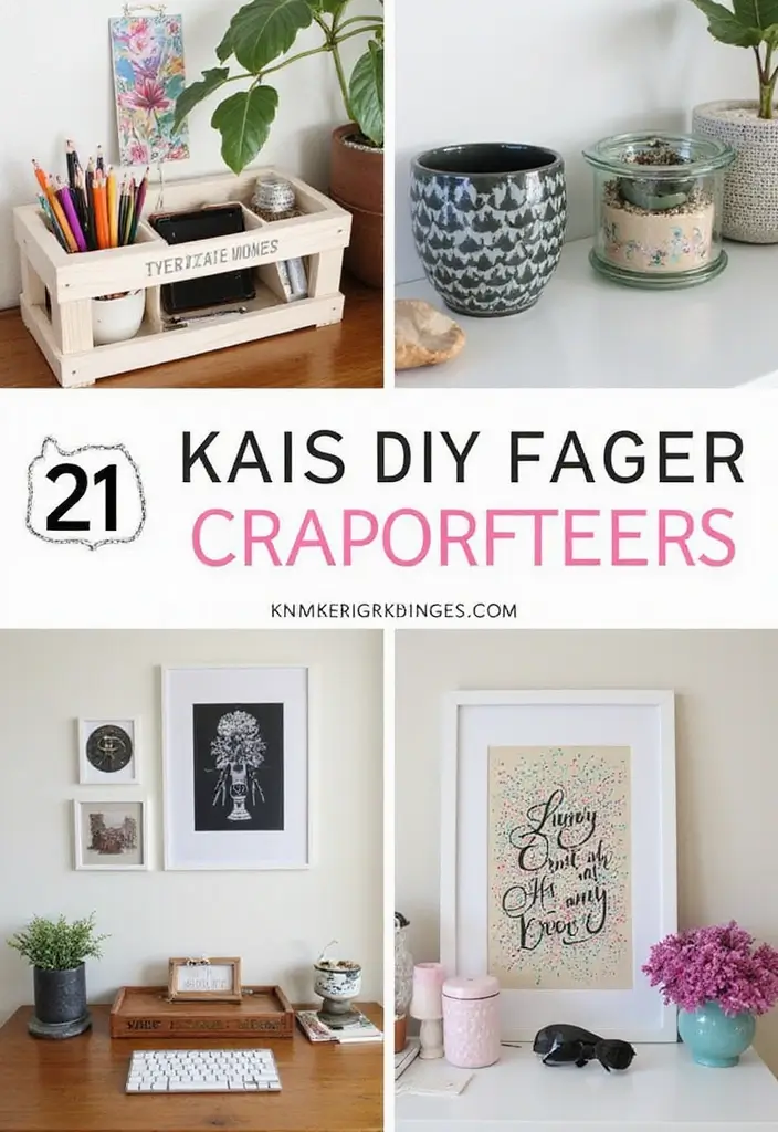 49+ Escritorio Home Office Ideas for Productive Workspaces - 44. DIY Decor Projects