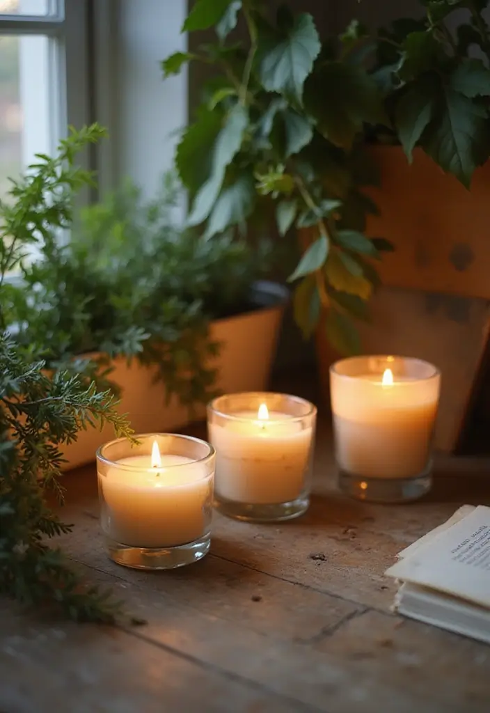 49+ Escritorio Home Office Ideas for Productive Workspaces - 45. Sustainable Candles