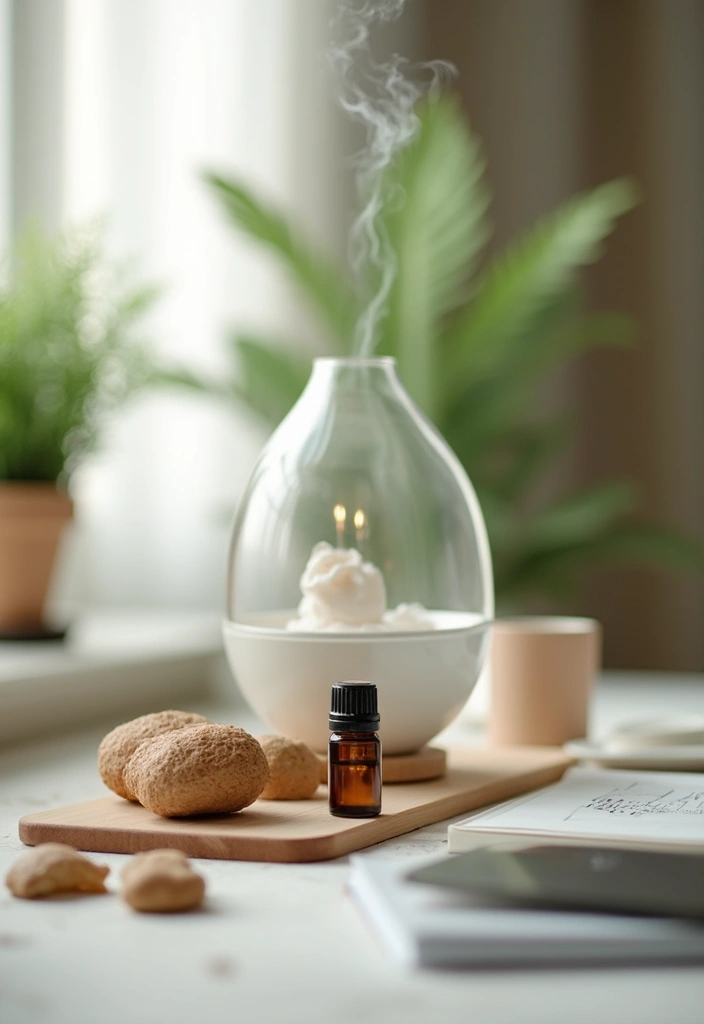 49+ Escritorio Home Office Ideas for Productive Workspaces - 47. Natural Aromatherapy