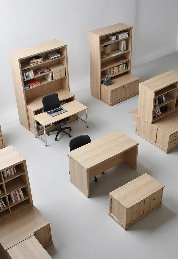 49+ Escritorio Home Office Ideas for Productive Workspaces - 7. Modular Office Furniture