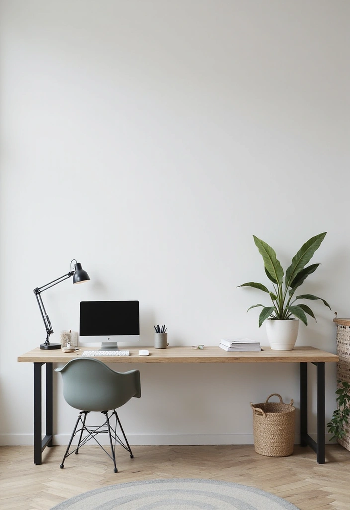 49+ Escritorio Home Office Ideas for Productive Workspaces - 9. Minimalist Design