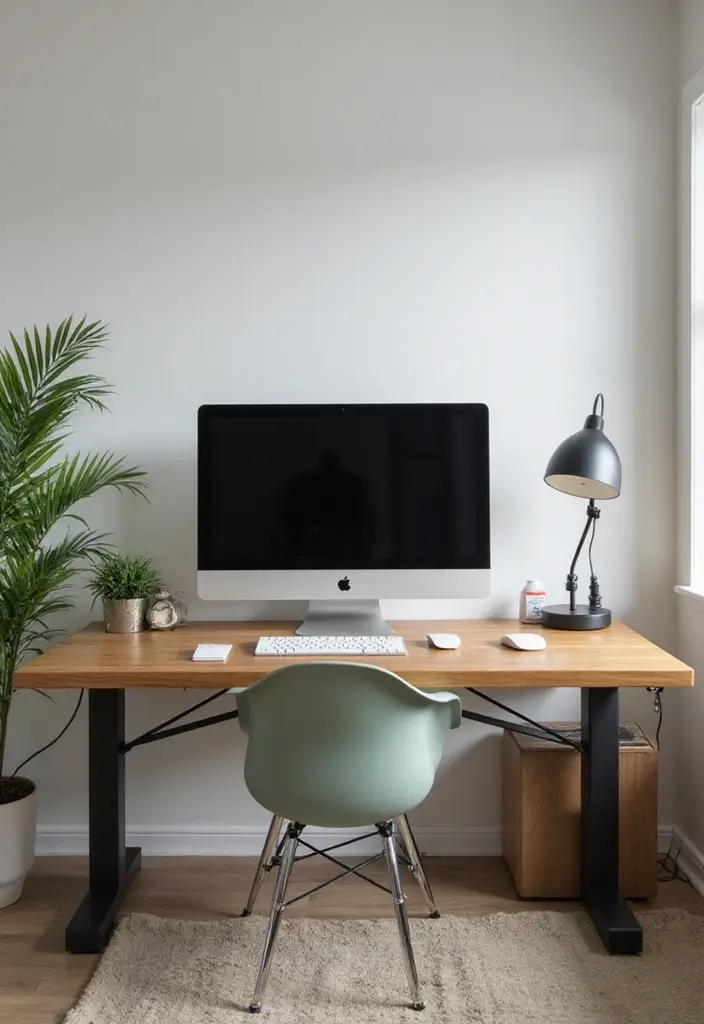 50+ Home Office Decor Ideas for a Stylish Workspace - 10. Tech-Savvy Yet Sustainable Solutions