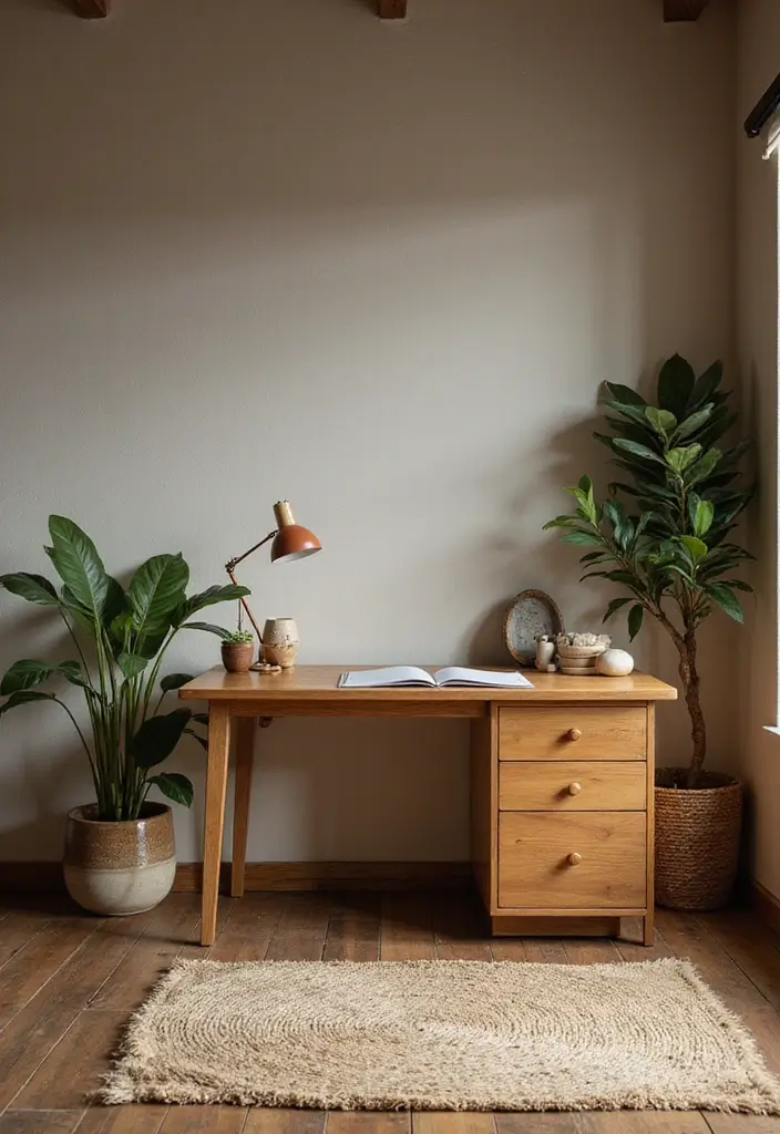 50+ Home Office Decor Ideas for a Stylish Workspace - 15. Incorporate Natural Elements