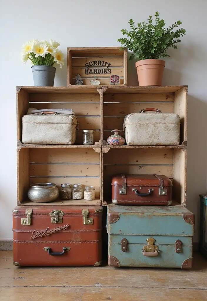 50+ Home Office Decor Ideas for a Stylish Workspace - 2. Upcycled Storage Solutions