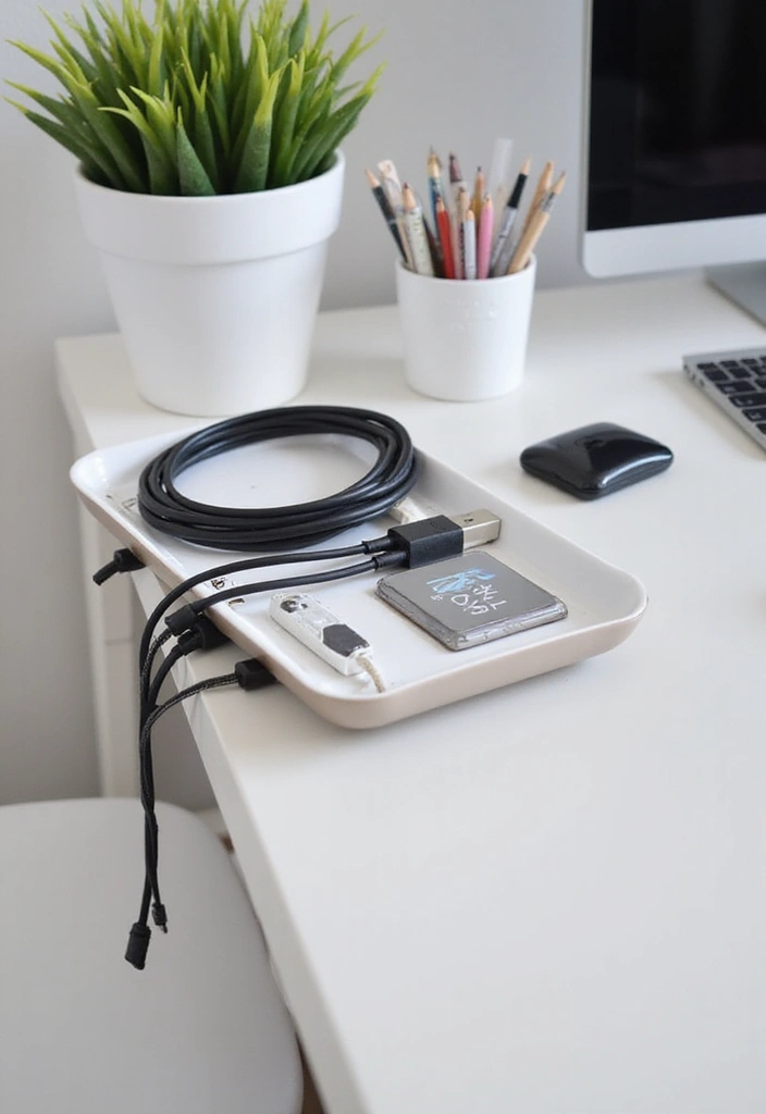 50+ Home Office Decor Ideas for a Stylish Workspace - 21. Efficient Cable Management