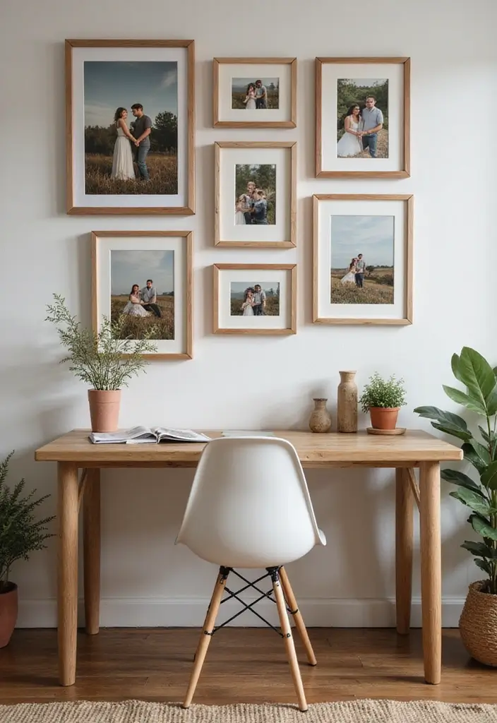 50+ Home Office Decor Ideas for a Stylish Workspace - 23. Personalizing with Family Photos