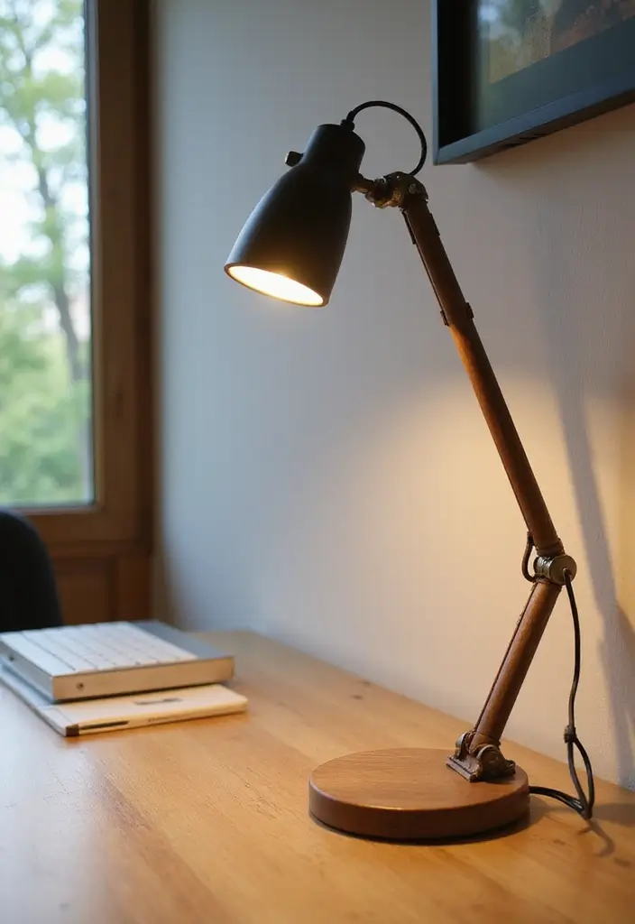 50+ Home Office Decor Ideas for a Stylish Workspace - 37. Articulated Desk Lamps