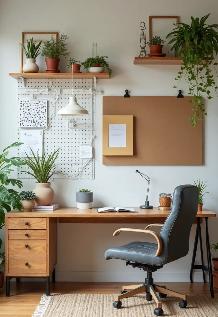 50+ Home Office Decor Ideas for a Stylish Workspace - 39. Creative Use of Wall Space